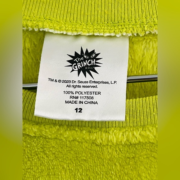 The Grinch Green Sweater size 12 for kids - Picture 2 of 5